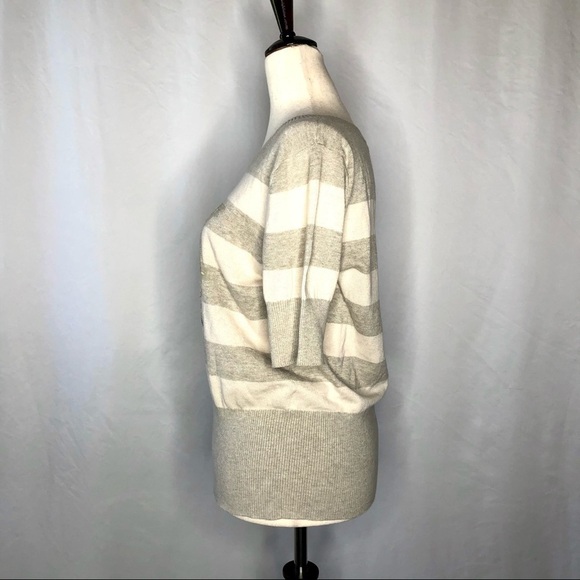 Armani Exchange sequin short sleeve stripe sweater L - Picture 6 of 10